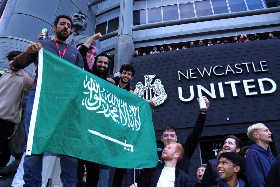 Saudi flag outside Newcastle united