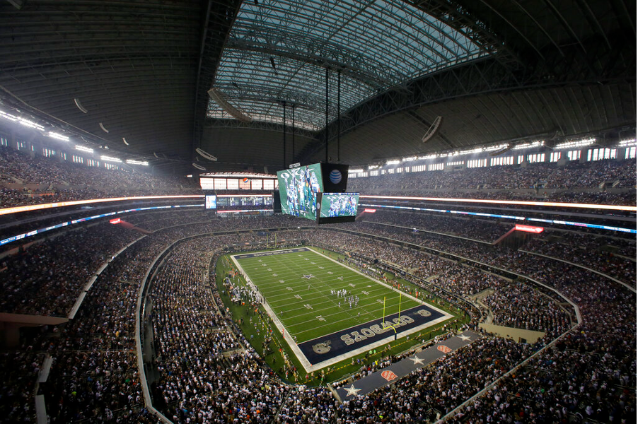 The inside of the Dallas Cowboy’s AT&T Stadium, which cost taxpayers 325 million dollars (Tony Gutierrez/AP) 